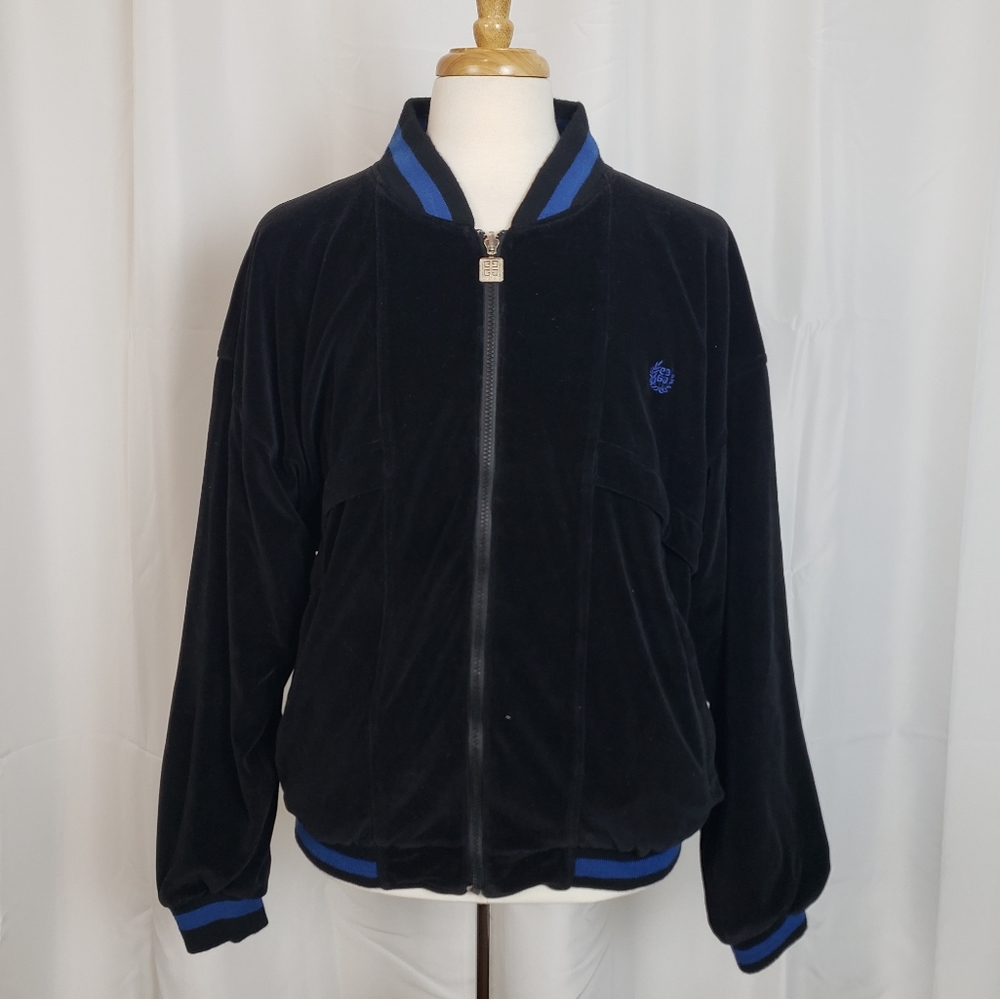Givenchy Velvet and Silk Reversible Bomber Jacket with Colorblock and Embroidery - Picture 1 of 7